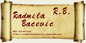 Radmila Bačević vizit kartica